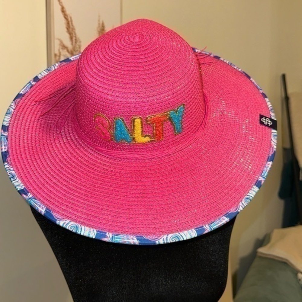 NWT Simply Southern Preppy Bucket Beach Hat “SALTY” Hot Pink